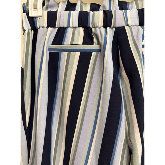 SOHO Apparel Paper Bag Pants Pull On Wide Leg Striped Tie Size Small - Picture 8 of 11
